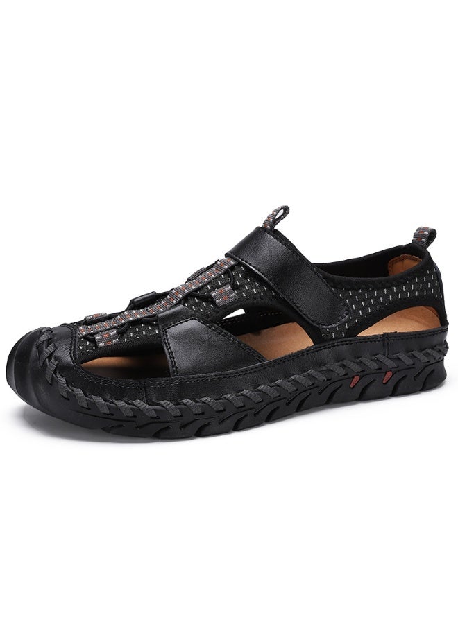 Handmade simple casual sandals (black) - Image 1
