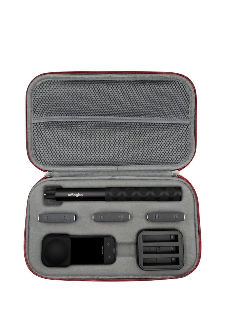 EVA Protective Storage Bag Carrying Case Compatible with Insta360 X3 with Double Zipper for Travel Outdoor Shooting - Image 2