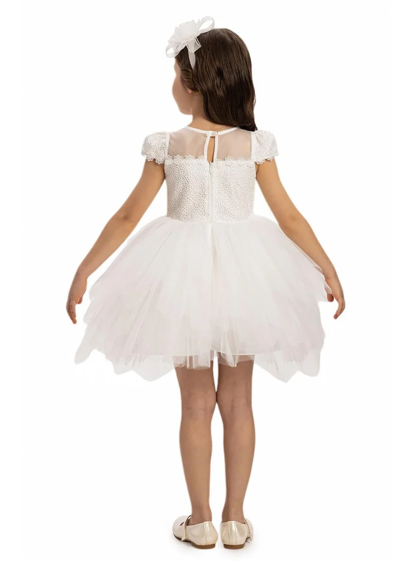 VIA BAMBINO White Sparkle Tulle Dress
