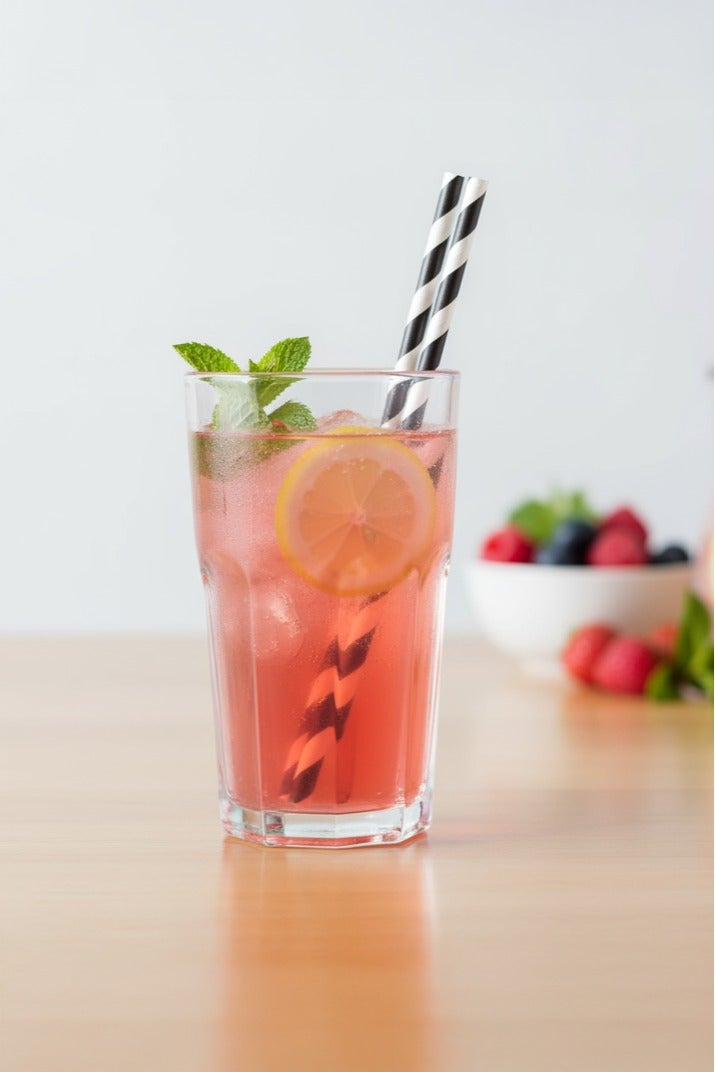 BarPros Eco-Friendly Biodegradable Paper Drinking Straws, Matte Black & White Striped, 6mm Diameter x 195mm Length, Pack of 250 - Image 3