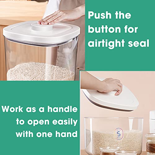 TBMAXS Airtight Rice Container 10 Lbs, Clear Plastic Food Storage Container Bin For Flour Sugar, Dry Food Holder with Easy Locking Lid for Kitchen Pantry Organization and Storage - Image 4