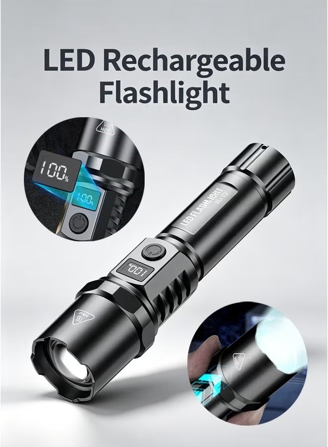 Flashlight, Rechargeable Flashlight, Bright Mini Flashlight, Rechargeable Led Flashlight High Lumen, Super Bright Flashlight For Camping Emergencies Hiking - Image 1