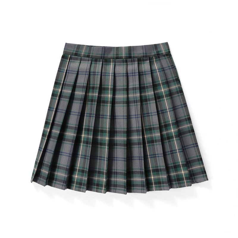 "Skirt Length 43cm" Ready-Made Factory Store Direct Sales for Home Girls, the Same Style for All Seasons, Pastoral Half-Length Medium and Short Uniform Skirts - Image 3
