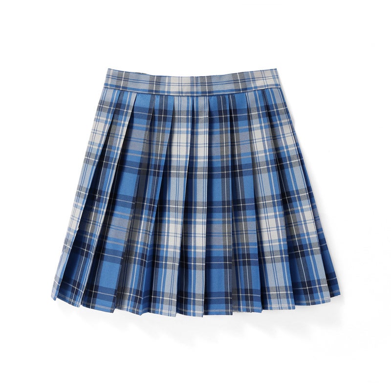 "Skirt Length 43cm" Ready-Made Factory Store Direct Sales for Home Girls, the Same Style for All Seasons, Pastoral Half-Length Medium and Short Uniform Skirts - Image 5