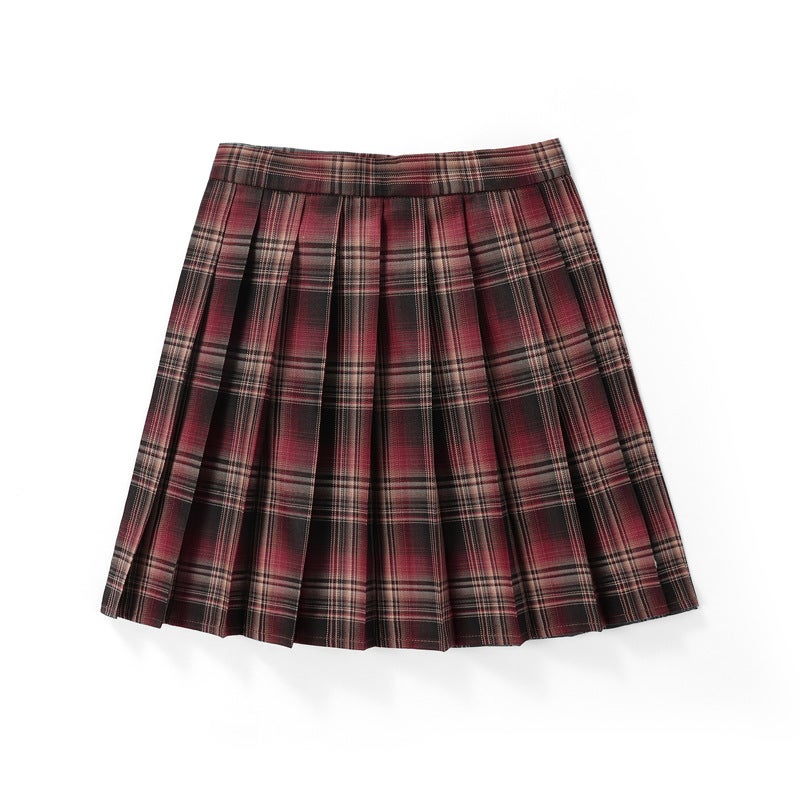 "Skirt Length 43cm" Ready-Made Factory Store Direct Sales for Home Girls, the Same Style for All Seasons, Pastoral Half-Length Medium and Short Uniform Skirts - Image 4