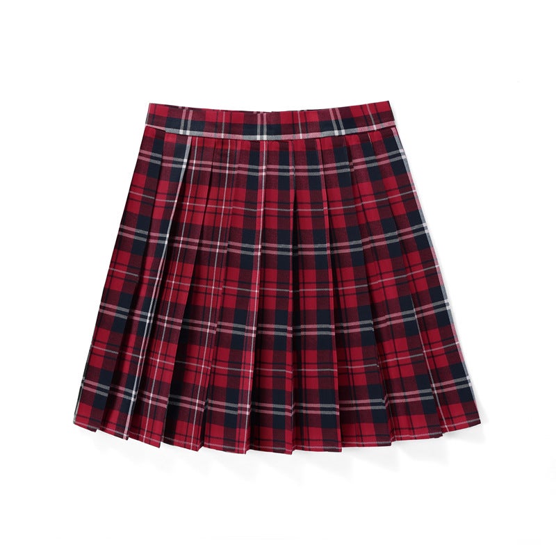 "Skirt Length 43cm" Ready-Made Factory Store Direct Sales for Home Girls, the Same Style for All Seasons, Pastoral Half-Length Medium and Short Uniform Skirts - Image 1