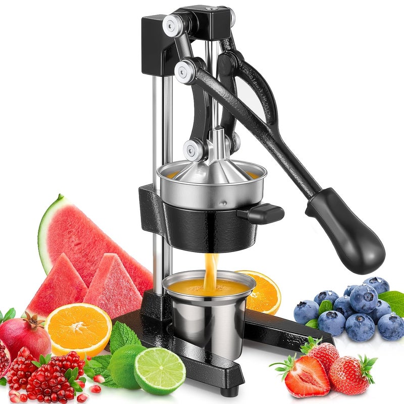FOHERE FOHERE Orange Juicer Squeezer Cast Iron Lemon Squeezer Commercial Citrus Juicer Hand Press for Orange Lemon Pomegranate Grapefruit Easy to Clean Citrus Squeezer with a Stainless Steel Cup  - Image 1