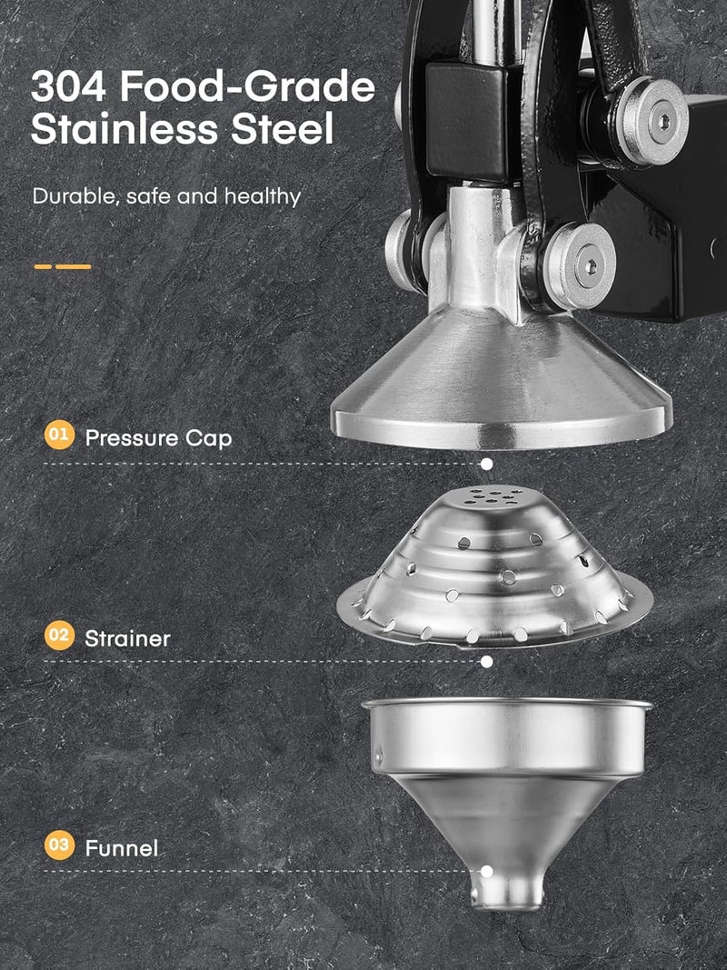 FOHERE FOHERE Orange Juicer Squeezer Cast Iron Lemon Squeezer Commercial Citrus Juicer Hand Press for Orange Lemon Pomegranate Grapefruit Easy to Clean Citrus Squeezer with a Stainless Steel Cup  - Image 3