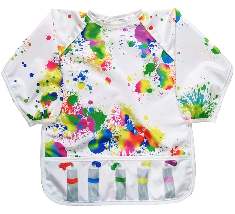 Madrona Brands Toddler Art Smock 13 Years Long Sleeve Kids Waterproof Cover with Pockets Crafts Paint Apron Baby Bib - Image 2