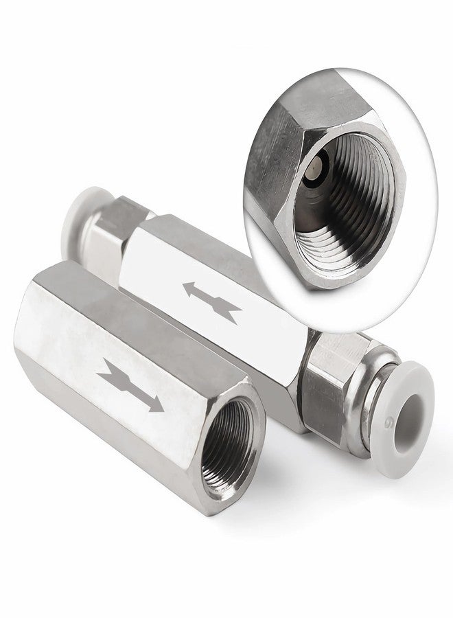 FOCMKEAS 2PC Air Check Valve, 3/8 PT Nickel-Plated Brass Copper Non Return One Way Air Check Valve, Female Threaded Full Port Check Valve - Image 4
