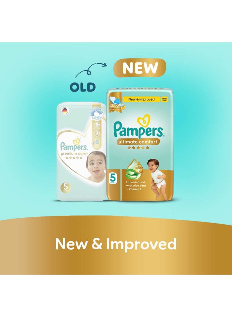 بامبرز Ultimate Comfort Taped Diapers, Size 5, 11-16kg, Lotion infused with Aloe Vera and Vitamin E, Giant Pack - Image 2