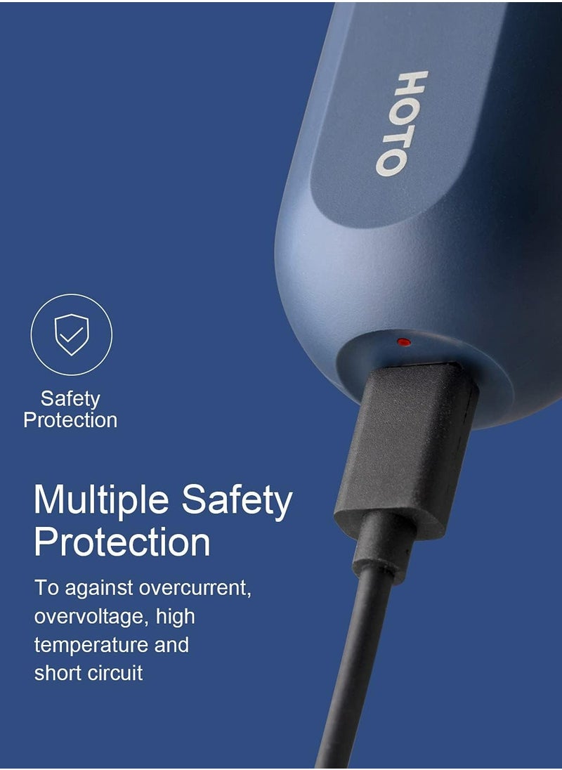 HOTO Electric Cordless Screwdriver 3.6V – 1500mAh USB Rechargeable, All-in-One Power Tool with Manual-Automatic Mode, 2 S2 Steel Long Bits – Ideal for Circuit & Electronics Repair, DIY, and Home Projects  - Image 4