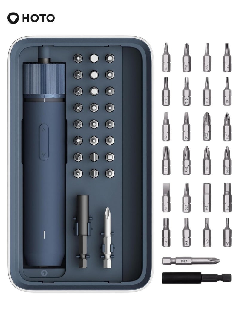 HOTO Electric Cordless Screwdriver 3.6V – 1500mAh USB Rechargeable, All-in-One Power Tool with Manual-Automatic Mode, 2 S2 Steel Long Bits – Ideal for Circuit & Electronics Repair, DIY, and Home Projects  - Image 1