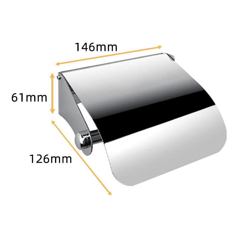 FC Toilet Tissue Paper Roll Holder/Dispenser with Lid - Stainless Steel Bathroom Silver (Pack of 2) - Image 4