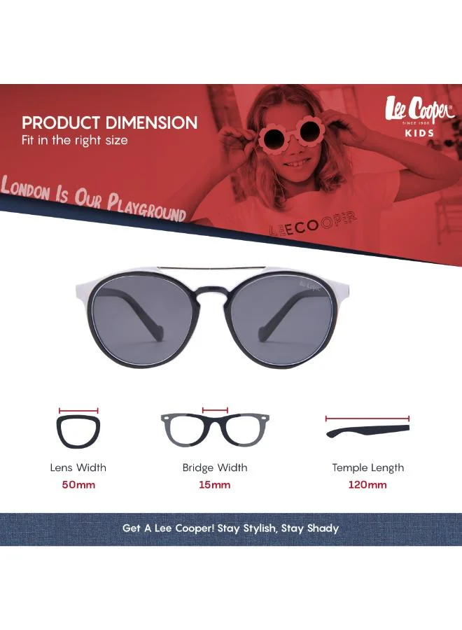 Lee Cooper Polarized Sunglasses Black Frame Grey Mirror Lens 47mm  - LCK109C02