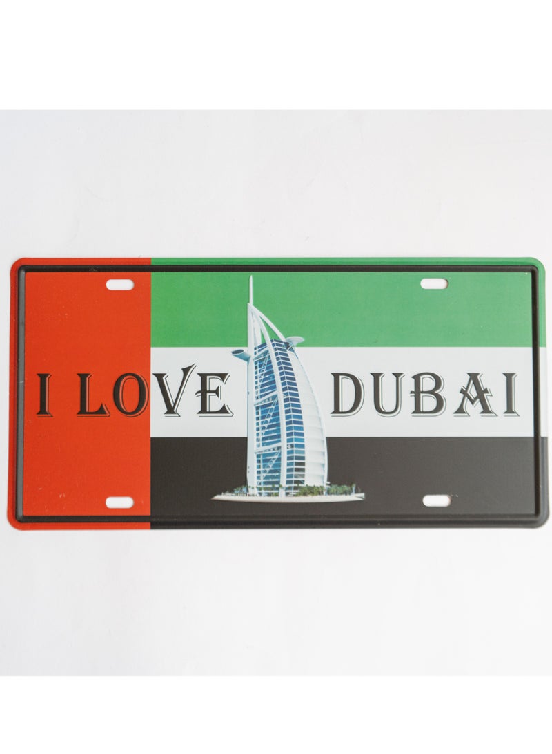 971ميديا لافتة معدنية مكتوب عليها أنا أحب دبي للمنزل والمطبخ والمقاهي والجدران - Image 1
