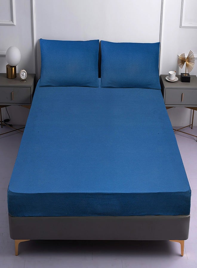 باشاهوم طقم ملاية ساده بأستك من الأركان طول 2متر *ارتفاع 30سم- تمتعي بنعومه والراحة  -نسيج متماسك وصحي وعملي في الغسيل - Image 1