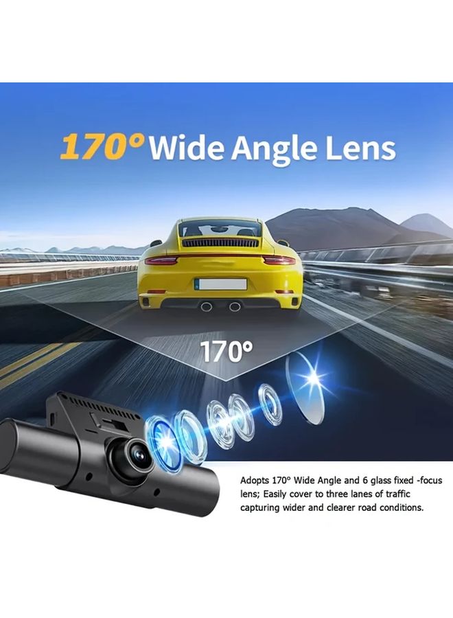 Double Camera 32G Card 1080P HD Car Dashcam With Night Vision Front Left Right Back Recording - Image 4