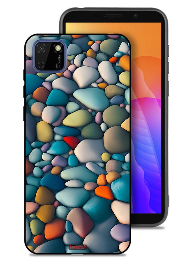 Tolwak Huawei Y5p Protective Case Cover Stones Abstract Pattern - Image 1