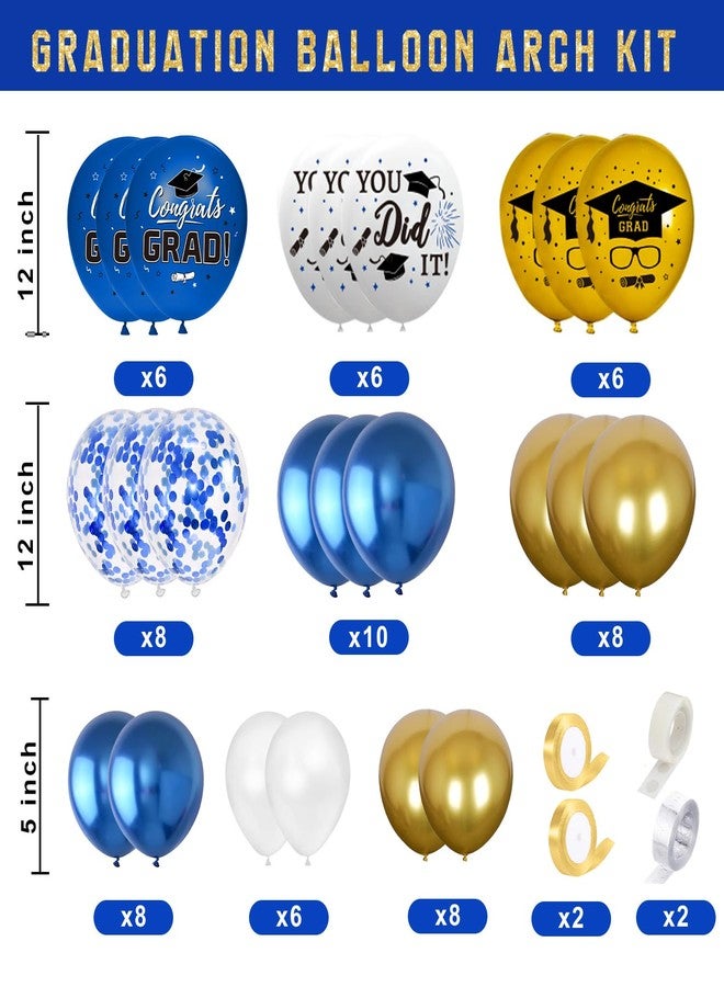 QIYANPAX Graduation Decorations Class of 2025 - Blue and Gold Balloons Boxes with Letters 2025 GRAD So Proud of You - Complete Party Supplies for High School & College Celebrations - Image 3