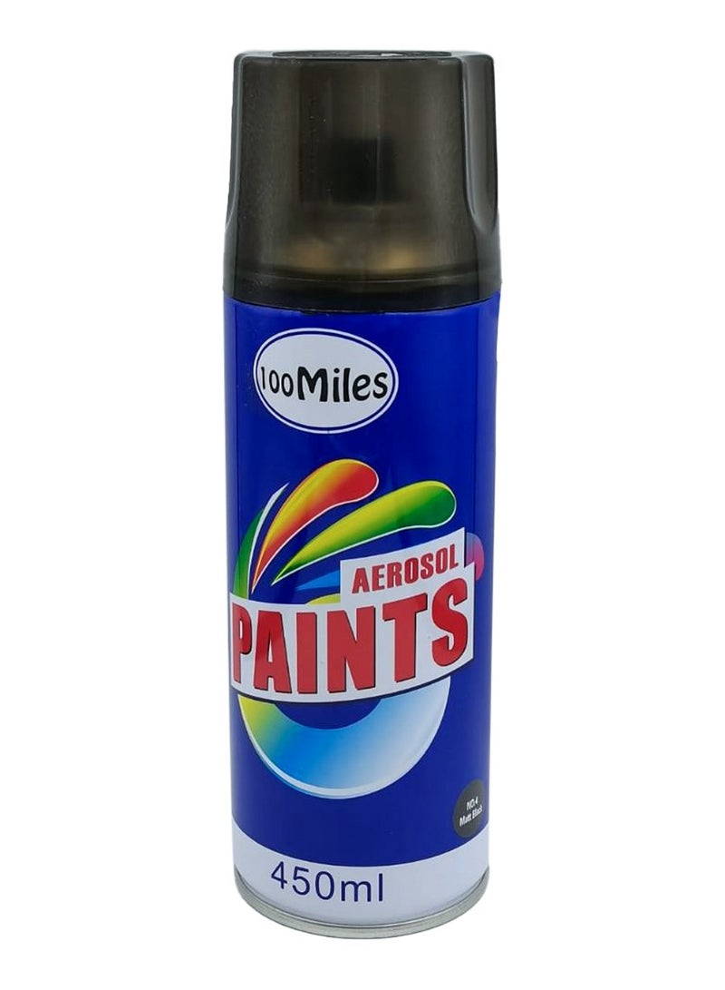 100Miles AER0SOL 450ml Spray Paint Coverage Mat Black Finish for Metal, Wood, and Plastic Surfaces - Image 2