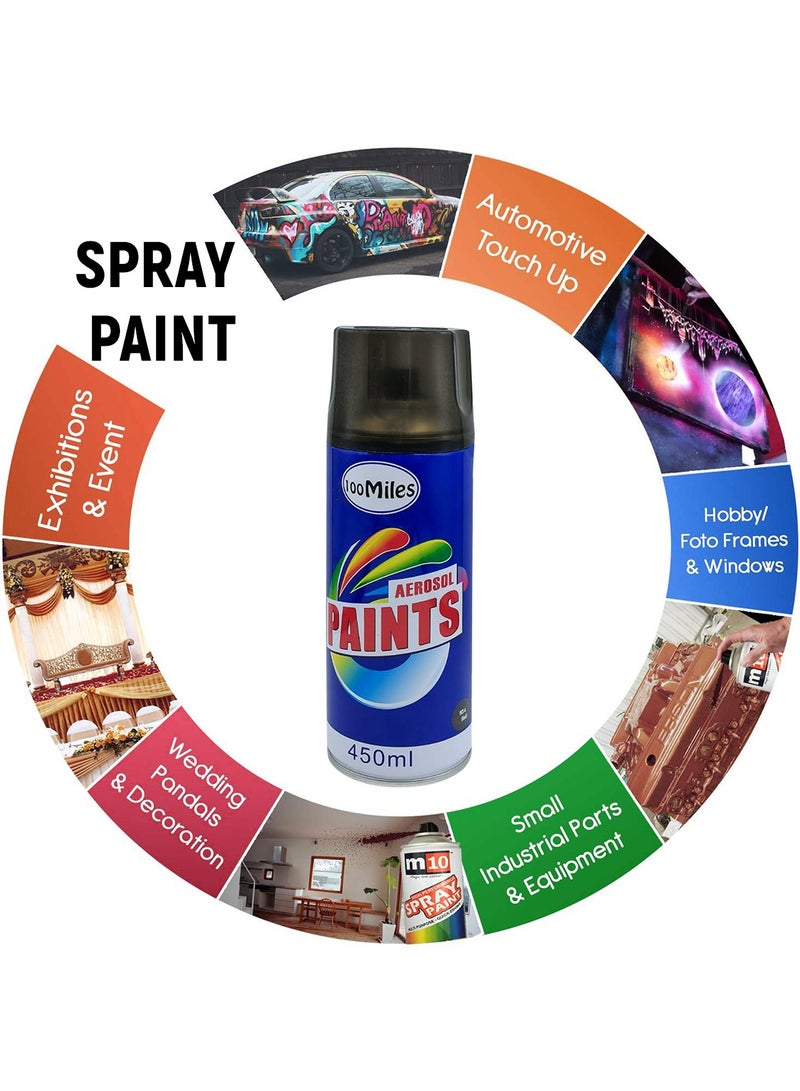 100Miles AER0SOL 450ml Spray Paint Coverage Mat Black Finish for Metal, Wood, and Plastic Surfaces - Image 5