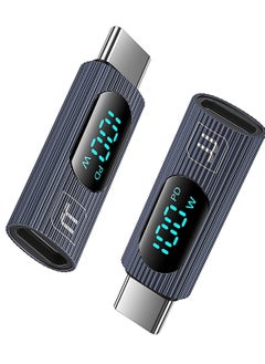 2 Pack USB to USB C Adapter, 100W USB C Female to USB C Male Extension Adapter Type C Power Meter Tester with Digital Display for iPad Pro iPhone 15 Pro Max MacBook Pro Laptop and All USB C Cable