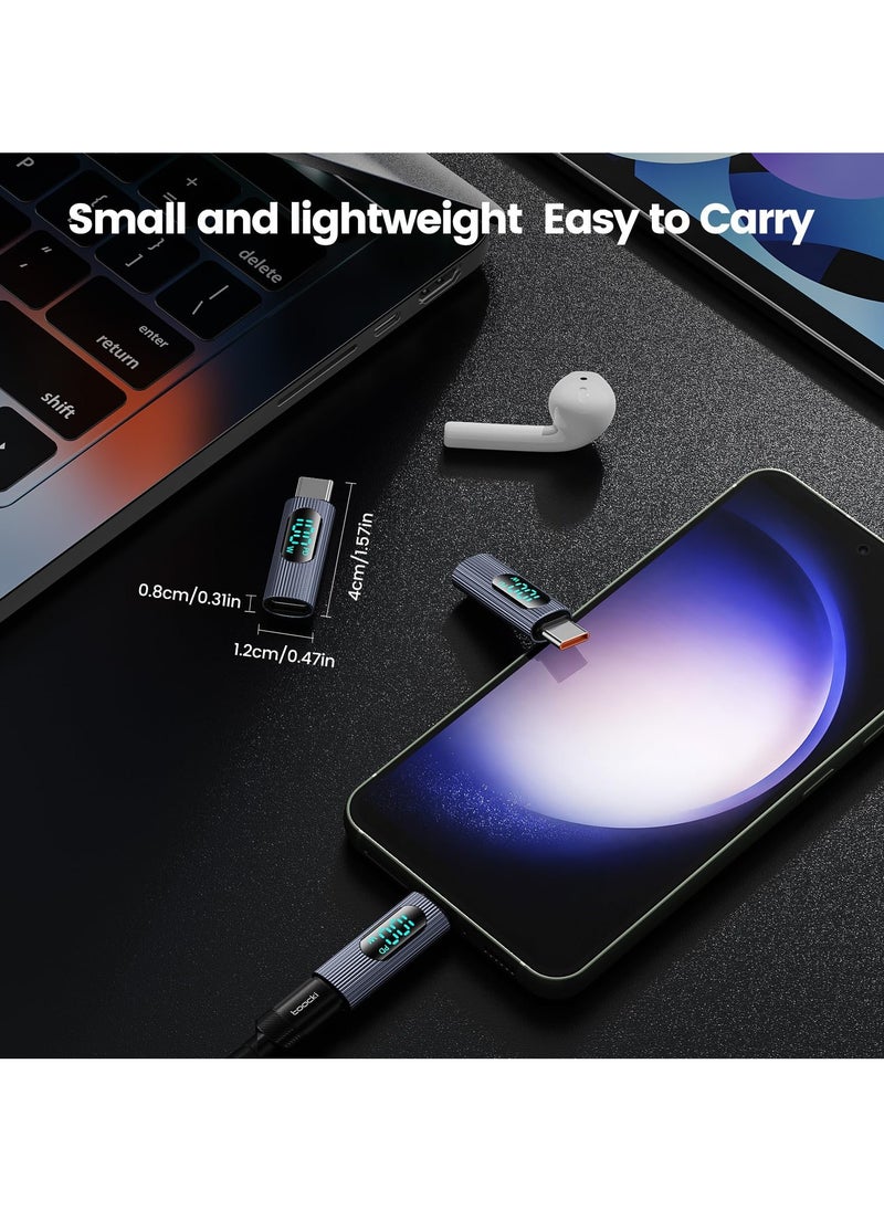 SYOSI - 2 Pack USB to USB C Adapter, 100W USB C Female to USB C Male Extension Adapter Type C Power Meter Tester with Digital Display for iPad Pro iPhone 15 Pro Max MacBook Pro Laptop and All USB C Cable - Image 1
