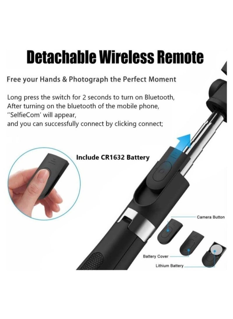 راكسوم حامل ثلاثي عصا سيلفي مع جهاز تحكم عن بعد الكل في واحد حامل هاتف محمول متوافق مع هواتف iPhone 13 12 11 Samsung Android الذكية - Image 3
