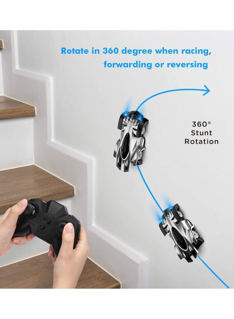 Remote Control Car, SYOSI for Kids, Rc Cars Car Toys Wall Climbing Car Dual Mode 360°Rotating Stunt Rechargeable High Speed Vehicle with LED Lights (Black and White) - Image 3