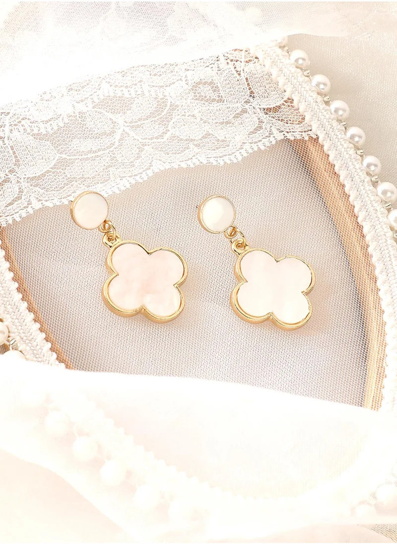 SOHI The Clover Contemporary Drop Earrings