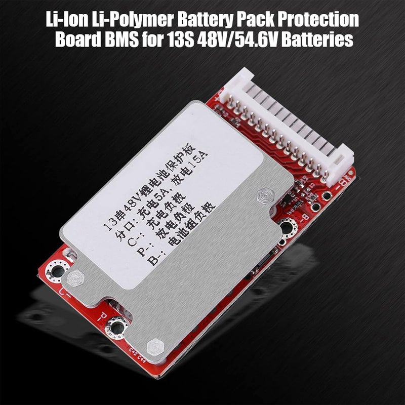 klarako Multiple Protective Functions Protection Board Li Ion Li Polymer Battery Pack Protection Board BMS for 13S 48V/54.6V Batteries for Electric Bicycles - Image 3