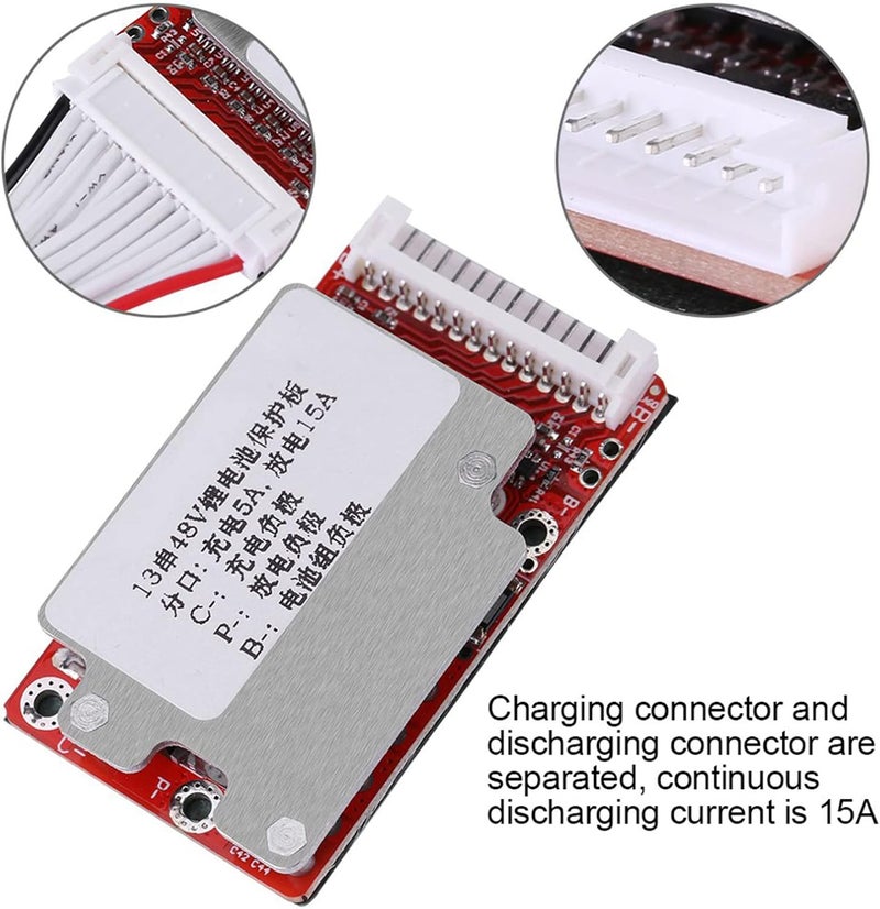 klarako Multiple Protective Functions Protection Board Li Ion Li Polymer Battery Pack Protection Board BMS for 13S 48V/54.6V Batteries for Electric Bicycles - Image 5