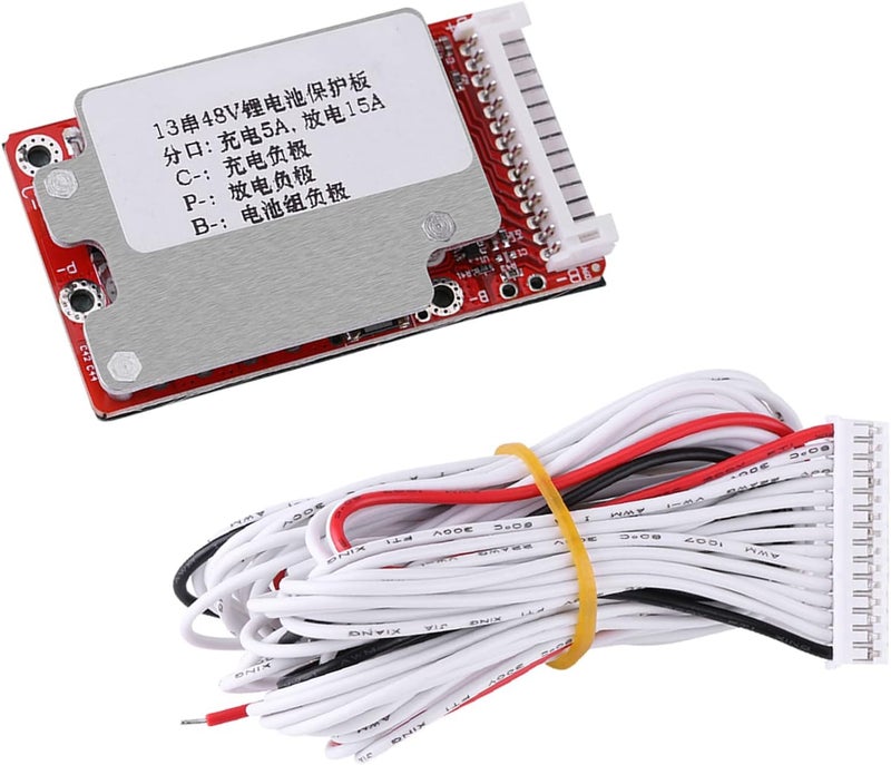klarako Multiple Protective Functions Protection Board Li Ion Li Polymer Battery Pack Protection Board BMS for 13S 48V/54.6V Batteries for Electric Bicycles - Image 1