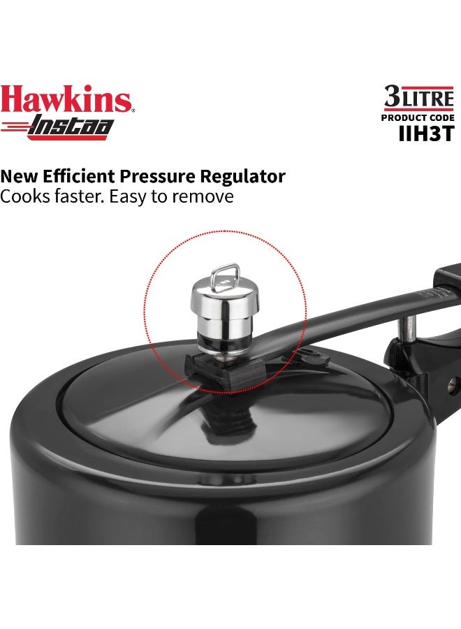 Hawkins 3Liters Instaa Hard Anodised Tall Inner Lid Pressure Cooker, 4.06 mm Thick Base, Induction Compatible black - Image 5