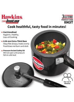 Hawkins 3 Liters Instaa Tall Aluminium Pressure Cooker,Induction Compatible,Silver  - Image 2