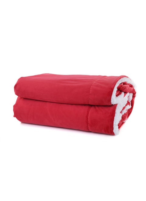 Sherpa & Super soft Flannel H4576 Red size 220x240cm