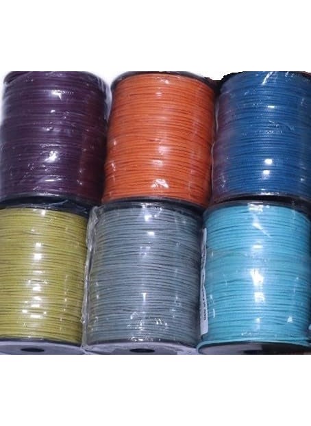 Torex TOREX Waxed Cotton Cord 1MM Macrame Bracelet Necklace Jewelry Making Waxed Beading Thread String (Pack of 6 pcs Multicolor Each roll 92 mt)  - Image 1