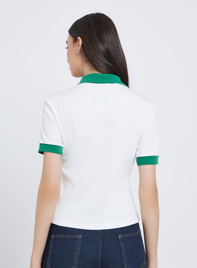 تايك تو بلوزة بياقة بولو بقصة عادية - Image 4