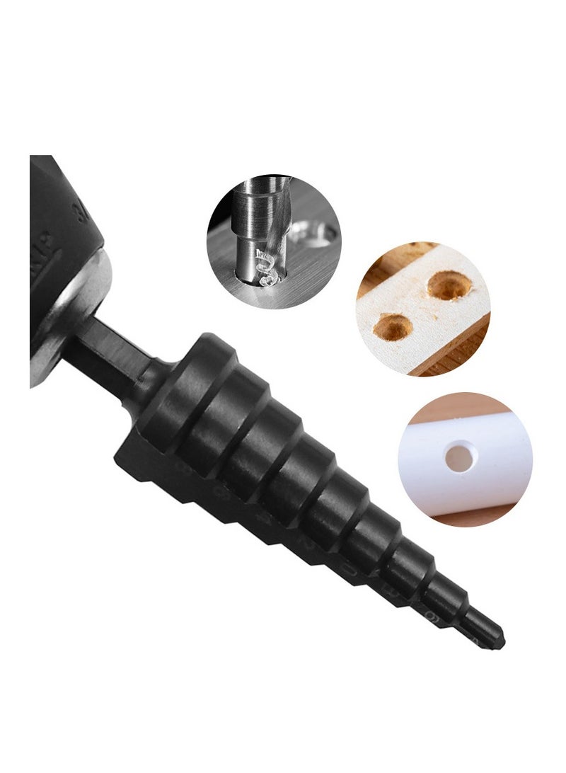 AROAQ 3 Pieces Step Drill Bit Set, Twist Drill Bit Steel Plate Opener, 3-12/4-12/4-20/4-32mm Drill Tool Set For Drilling Of Wood, Aluminum, Plastic Board, Insulating Board And Other Material, (Small 3pcs) - Image 2