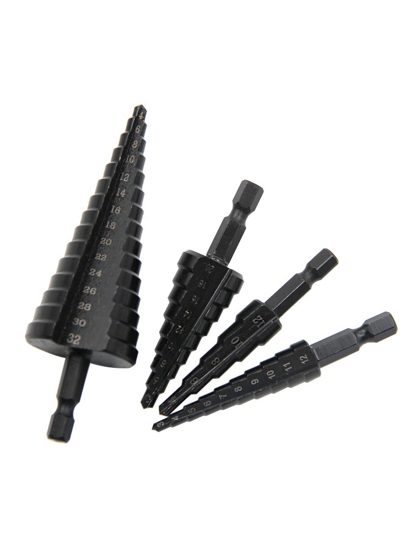 AROAQ 3 Pieces Step Drill Bit Set, Twist Drill Bit Steel Plate Opener, 3-12/4-12/4-20/4-32mm Drill Tool Set For Drilling Of Wood, Aluminum, Plastic Board, Insulating Board And Other Material, (Small 3pcs) - Image 4