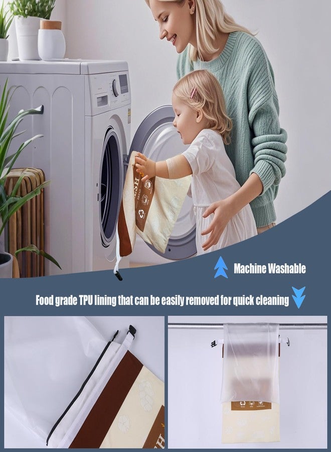 BNUNWISH أكياس خبز قطنية قابلة لإعادة الاستخدام لخبز العجين المخمر المنزلي، طقم من قطعتين، حقيبة تخزين رغيف مزودة بسحاب، أكياس تخزين طعام كبيرة للحفاظ على الطعام طازجًا، مقاس كبير جدًا - 13 × 17 بوصة - Image 5