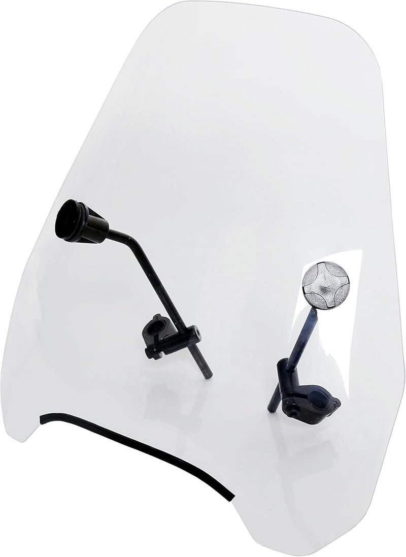 7BLACKSMITHS Universal Motorcycle Windshield 17" x 16" Clear Large Windscreen for Harley Yamaha Honda Bikes - Image 3
