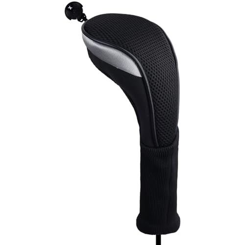Andux 3pcs/Pack Long Neck Golf Hybrid Club Head Covers Dial No. Tag CTMT-02 Black - Image 3