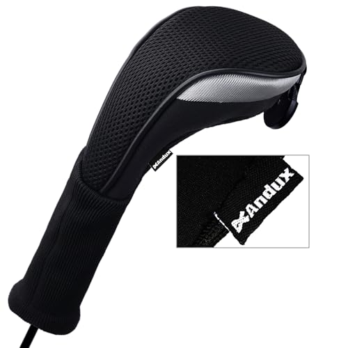 Andux 3pcs/Pack Long Neck Golf Hybrid Club Head Covers Dial No. Tag CTMT-02 Black - Image 5