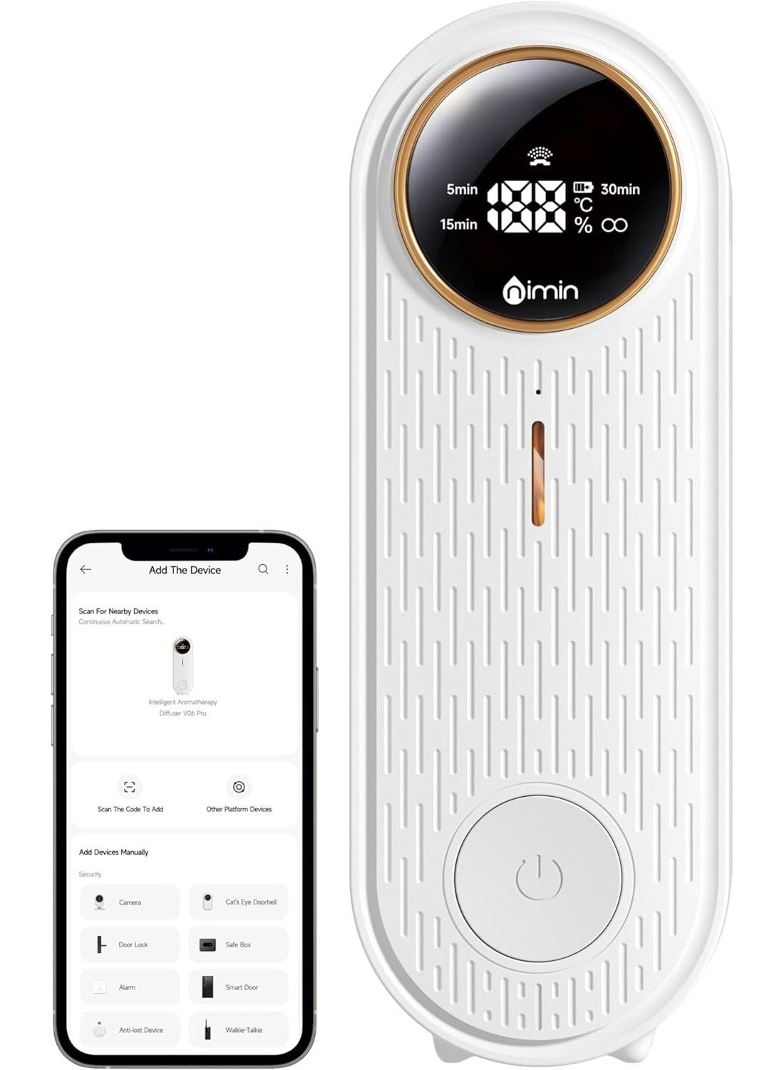 Mini Scent Air Machine for Home, Waterless Essential Oil Diffuser with Bluetooth & App Control,Room Temperature Display, Automatic Air Freshener Bathroom,Hotel,Office,Yoga Room,Toilet & Pet Areas
