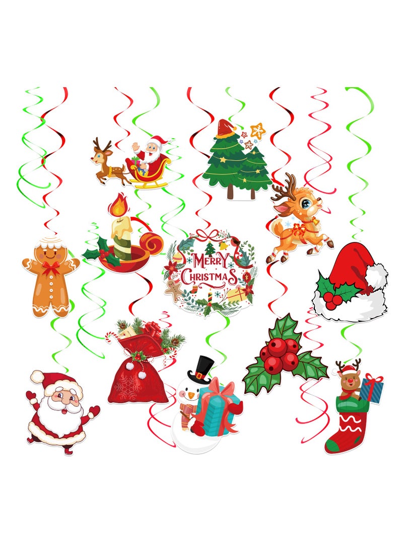هايلاند 12 قطعة من زينة الدوامات المعلقة لعيد الميلاد المجيد - Image 1