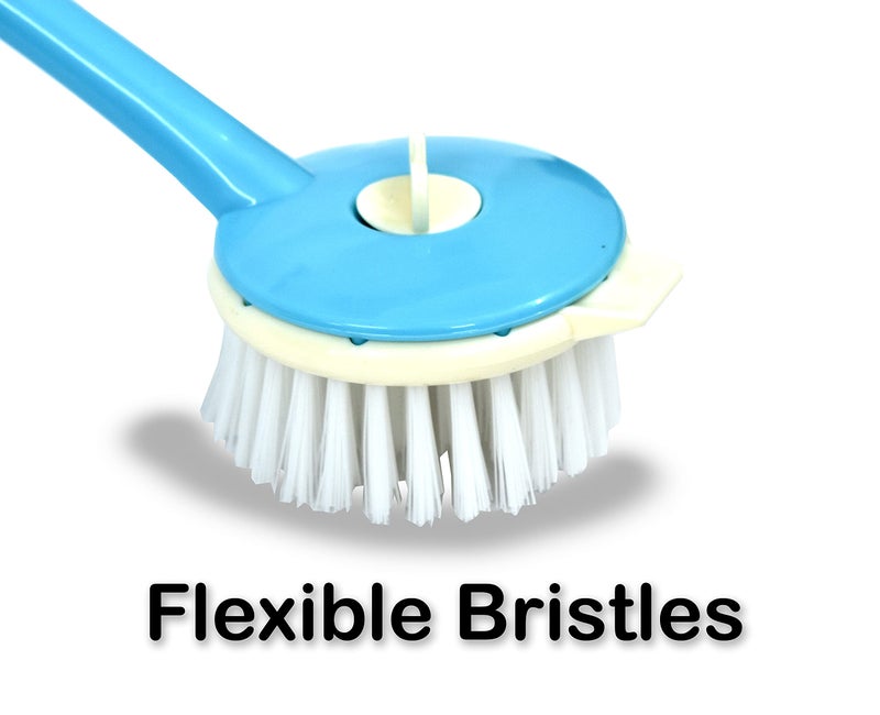 Homfine™ Pack of 2 Round Kitchen Cleaning Plastic Handy Sink Brush (Small Size, Aqua Green) - Image 2