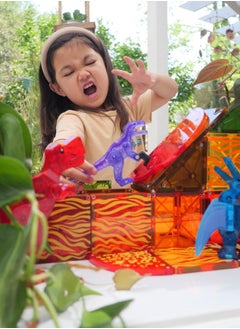MAGNA-TILES Dino World 40-piece Magnetic Construction Set, Original 3d Magnetic Building Tiles, For Kids Ages 3+  - Image 4