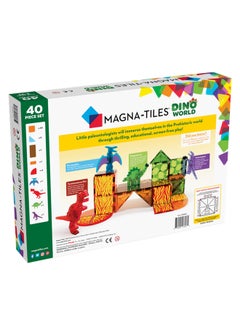 MAGNA-TILES Dino World 40-piece Magnetic Construction Set, Original 3d Magnetic Building Tiles, For Kids Ages 3+  - Image 2